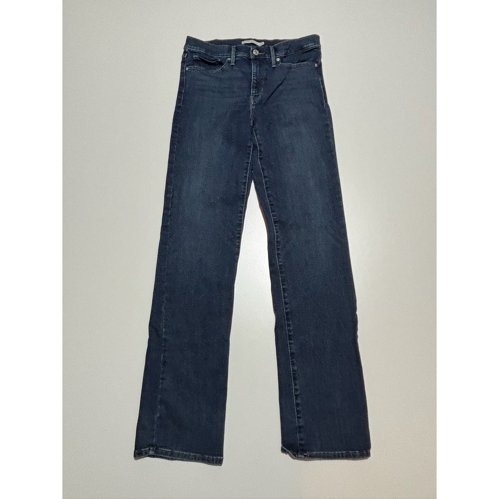 Levis Womens 314 Shaping Straight Jeans Dark Wash Indigo Blue Size 30